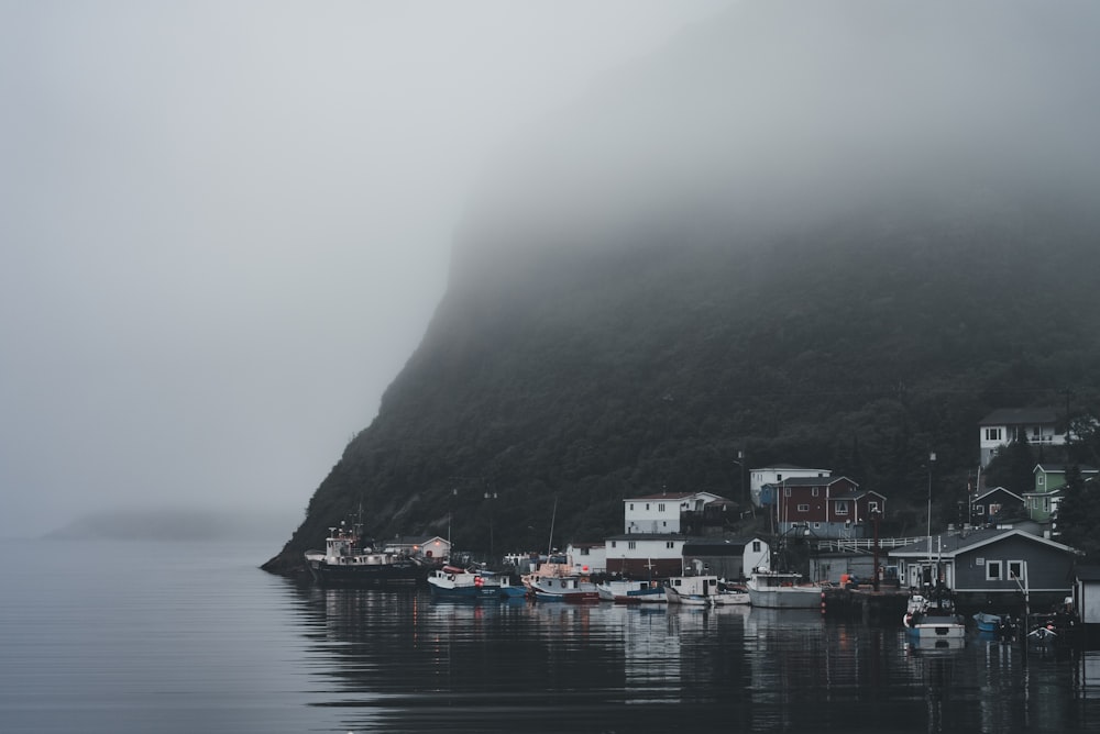 a body of water filled with lots of boats