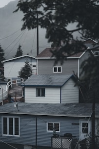 a view of a house from the top of a hill
