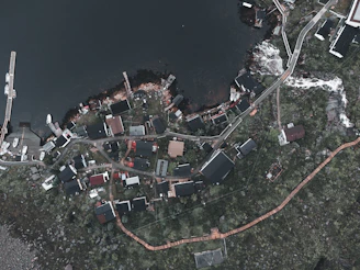 Interactive village map embedded in a website showing key landmarks and routes.