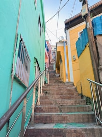 a set of stairs leading up to a building