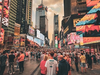 Screenshot of Final Fantasy XIV's bustling city with players gathering.