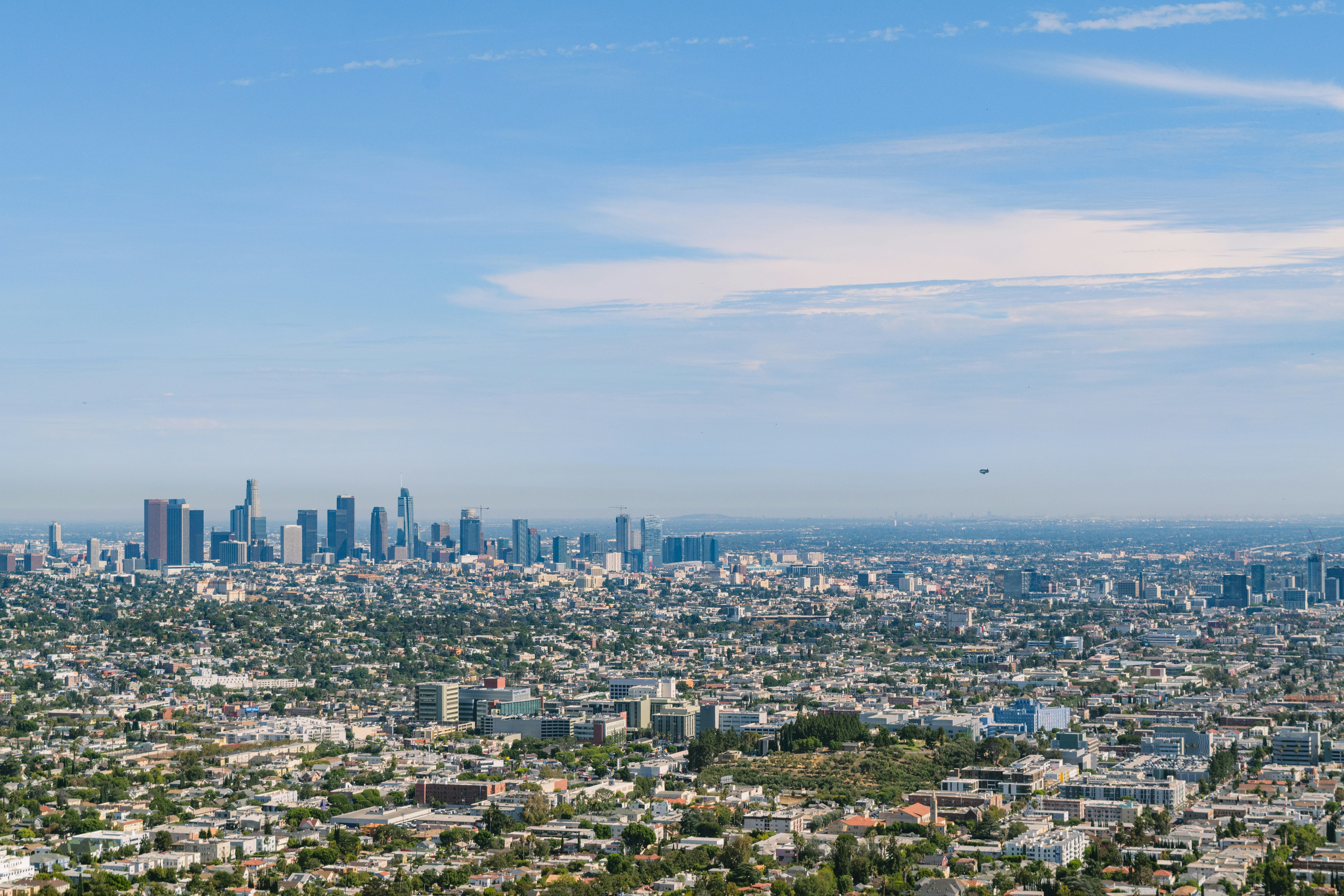 California city skyline from hilltop