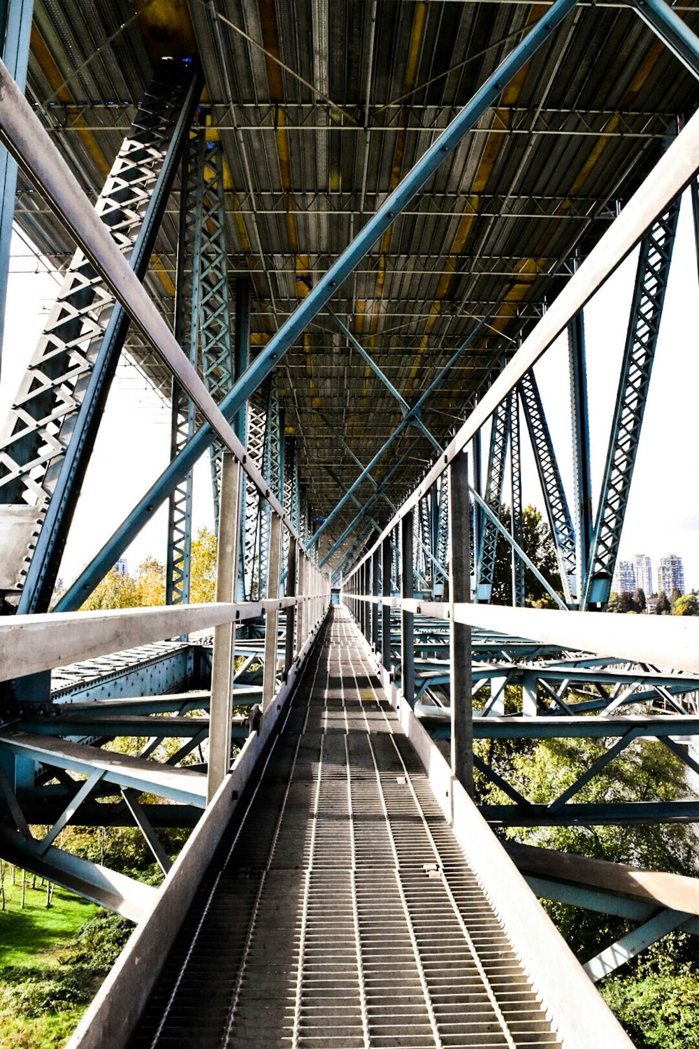 a bridge with a walkway going across it