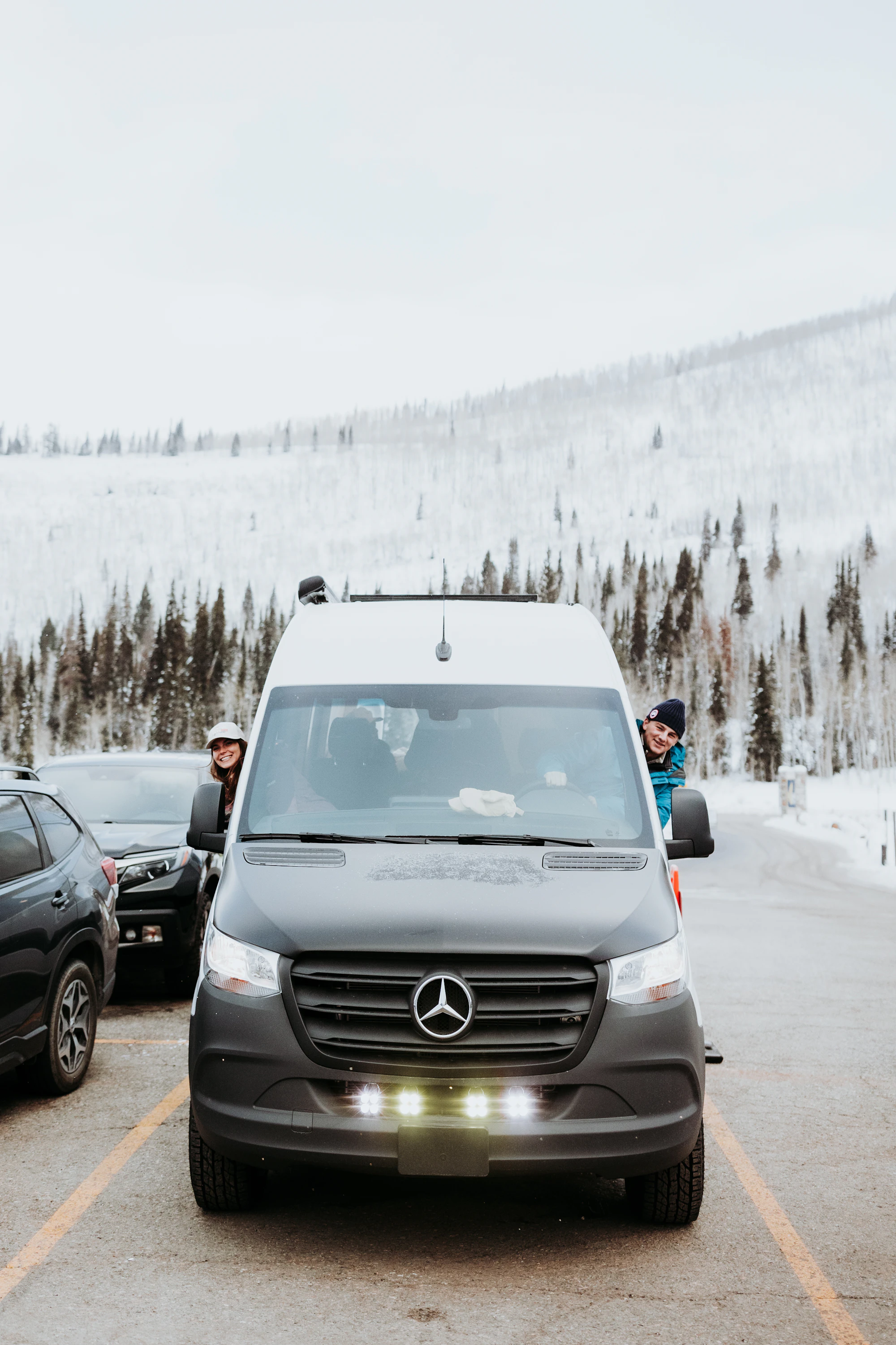 Black Mercedes Sprinter van