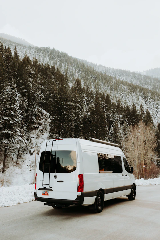 Private minivan on the road