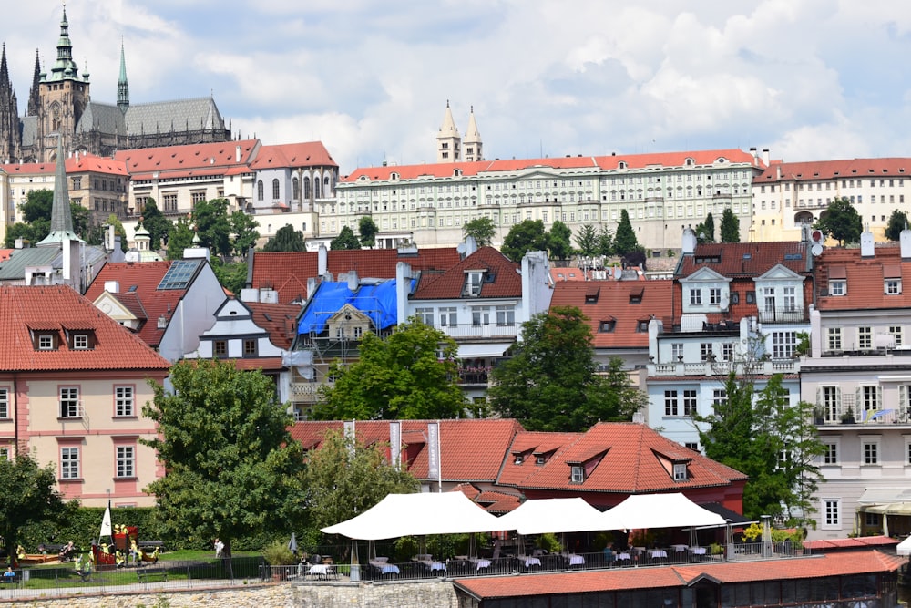 a view of a city from a distance