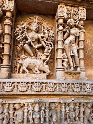 An intricate Indian handicraft displayed beautifully.