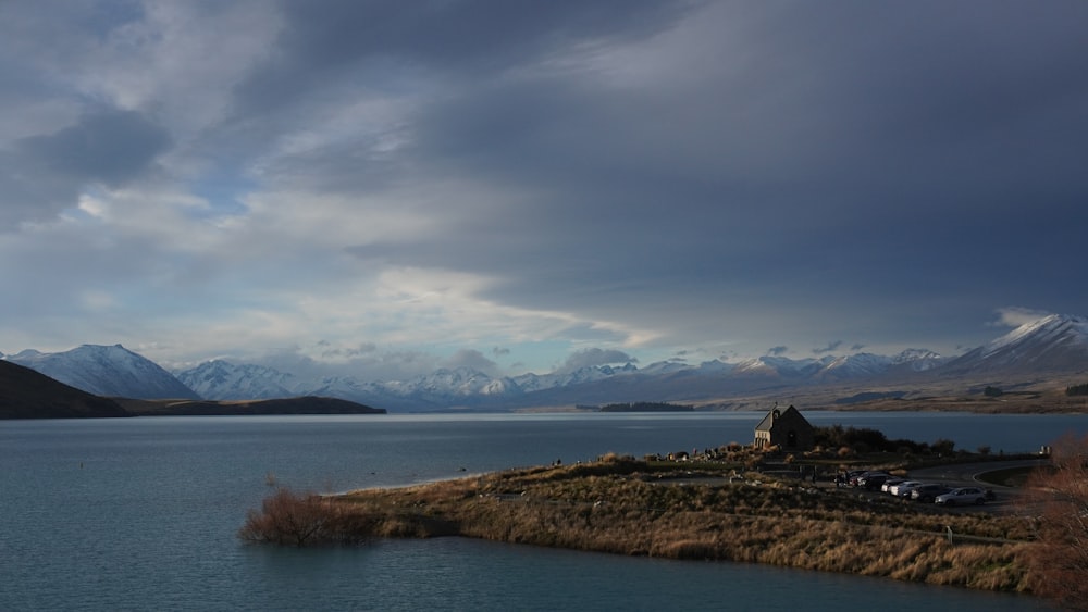 a large body of water surrounded by mountains