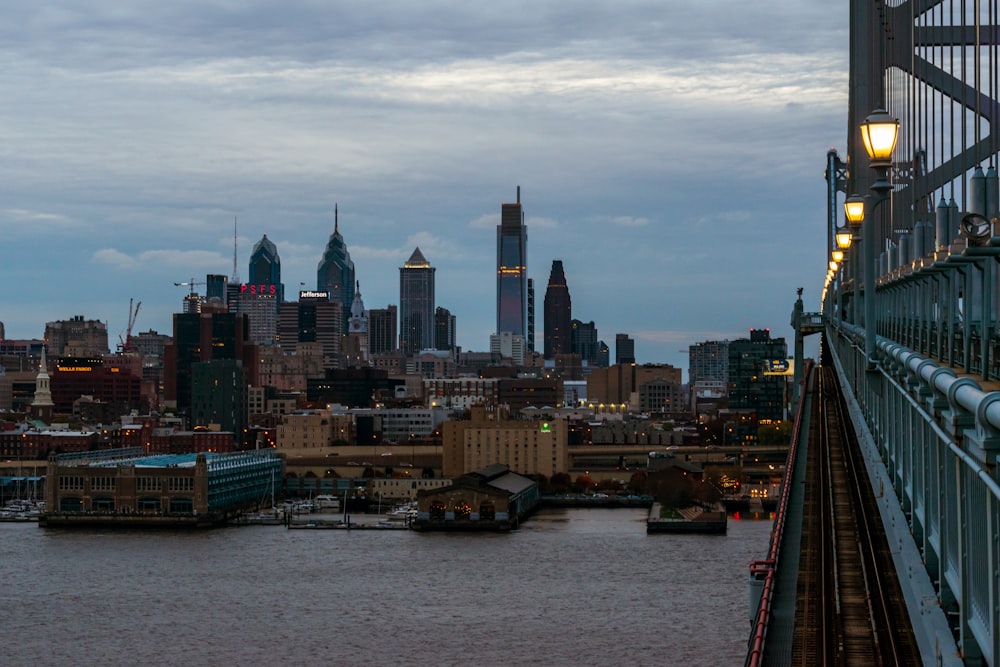 a view of a city from a bridge