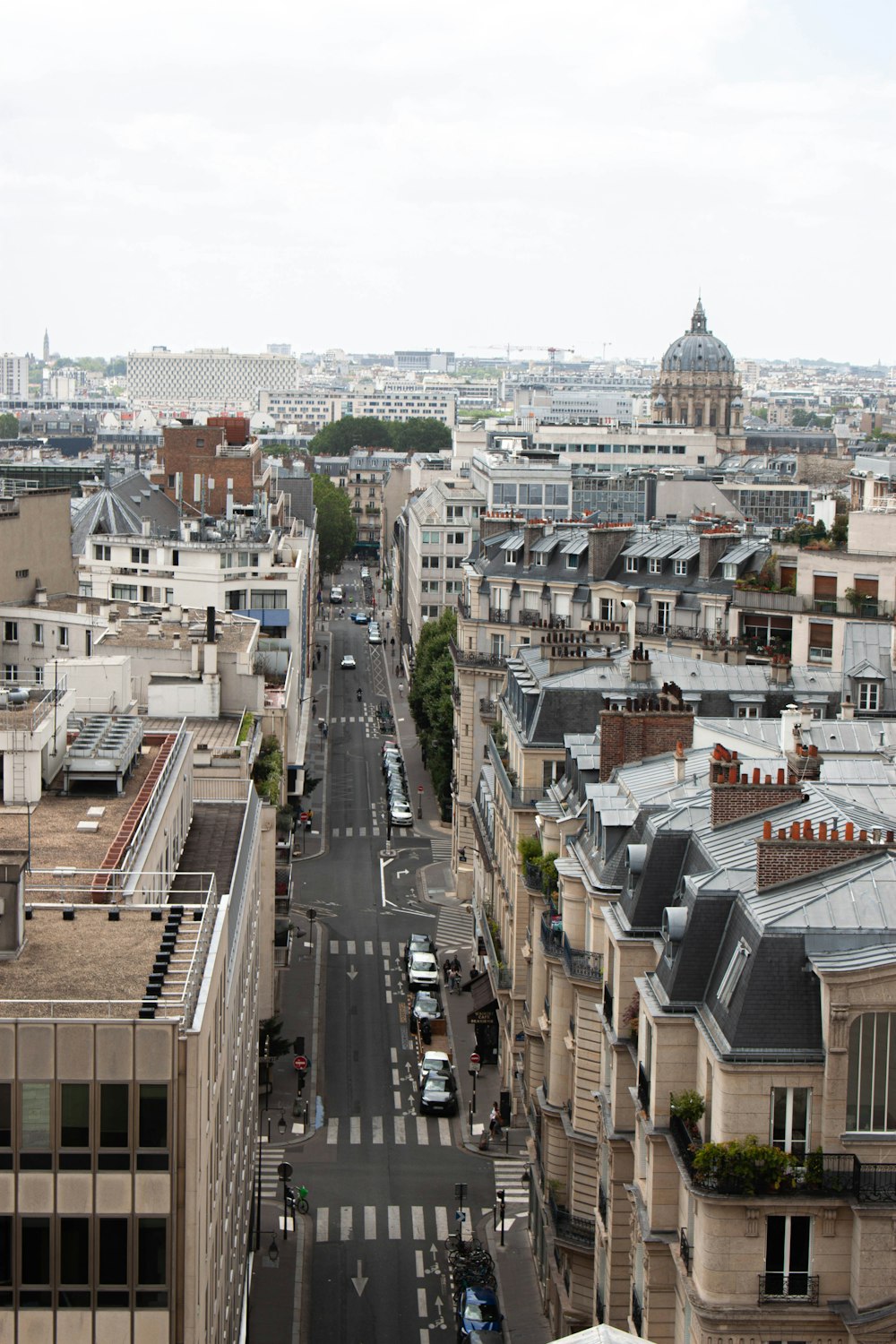 a view of a city from a tall building