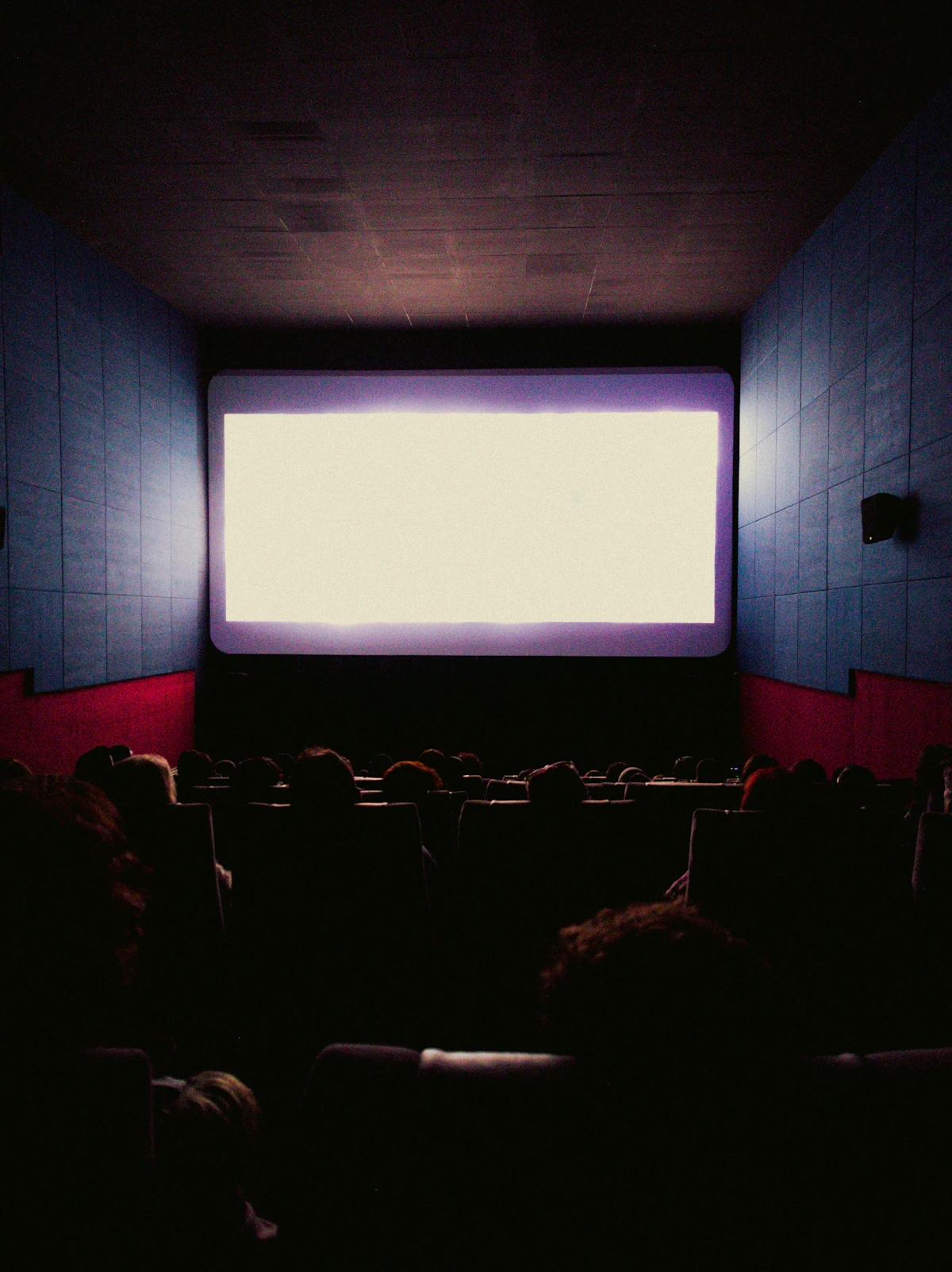 Audience watching a film in a dark cinema
