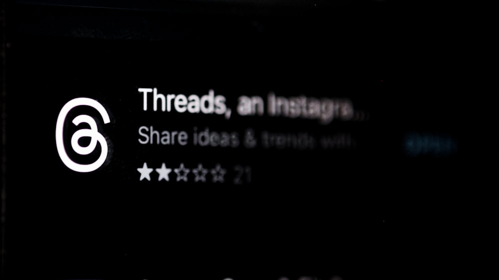 a close up of a computer screen with the words threads on instagram