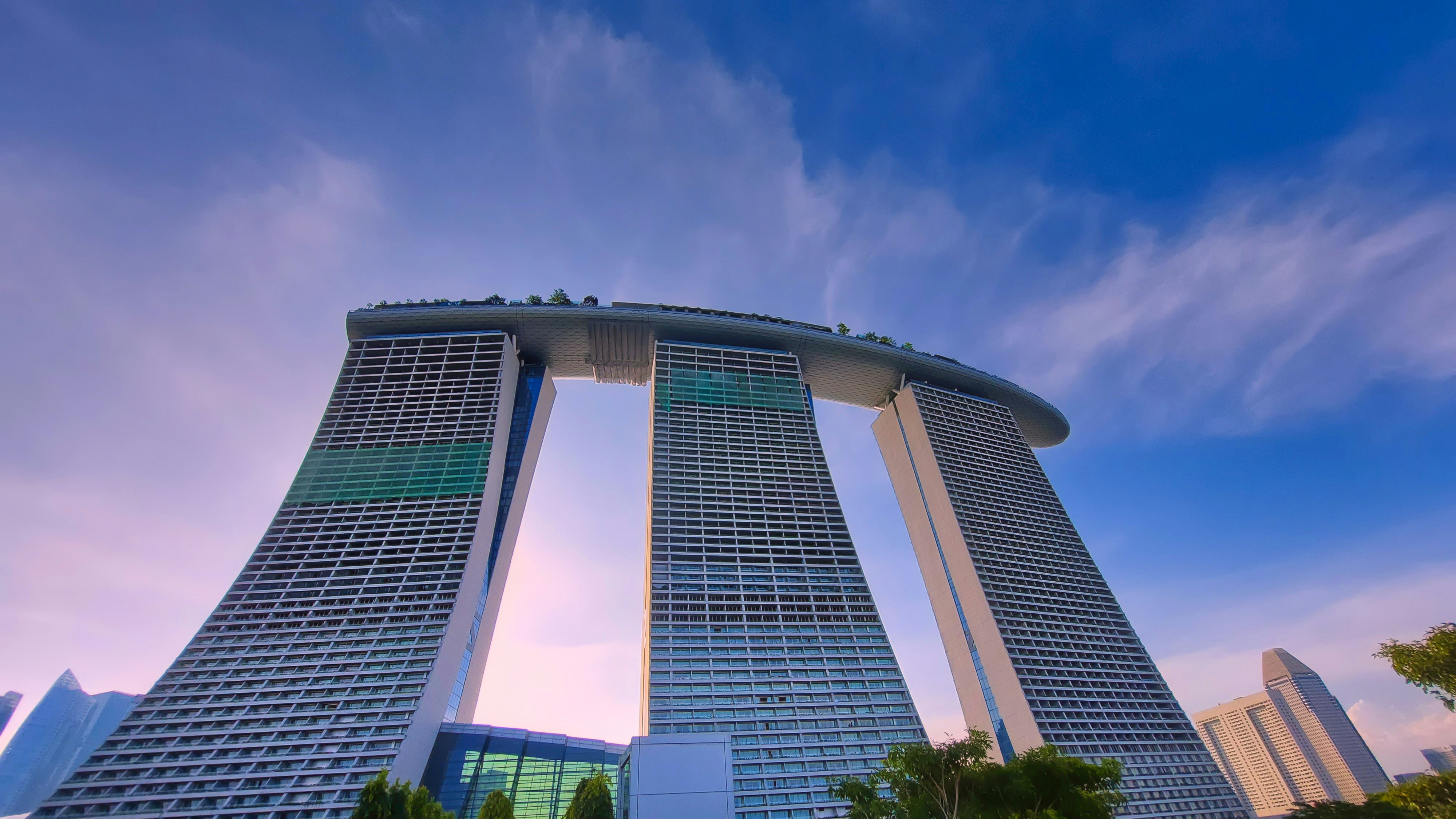 Marina Bay Sands Singapore with Blue Sky