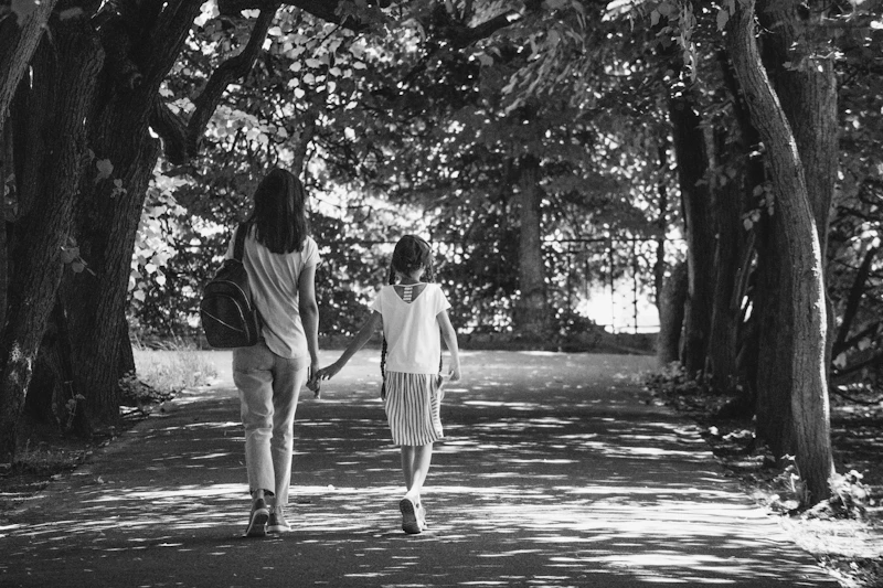 Family walking together outdoors