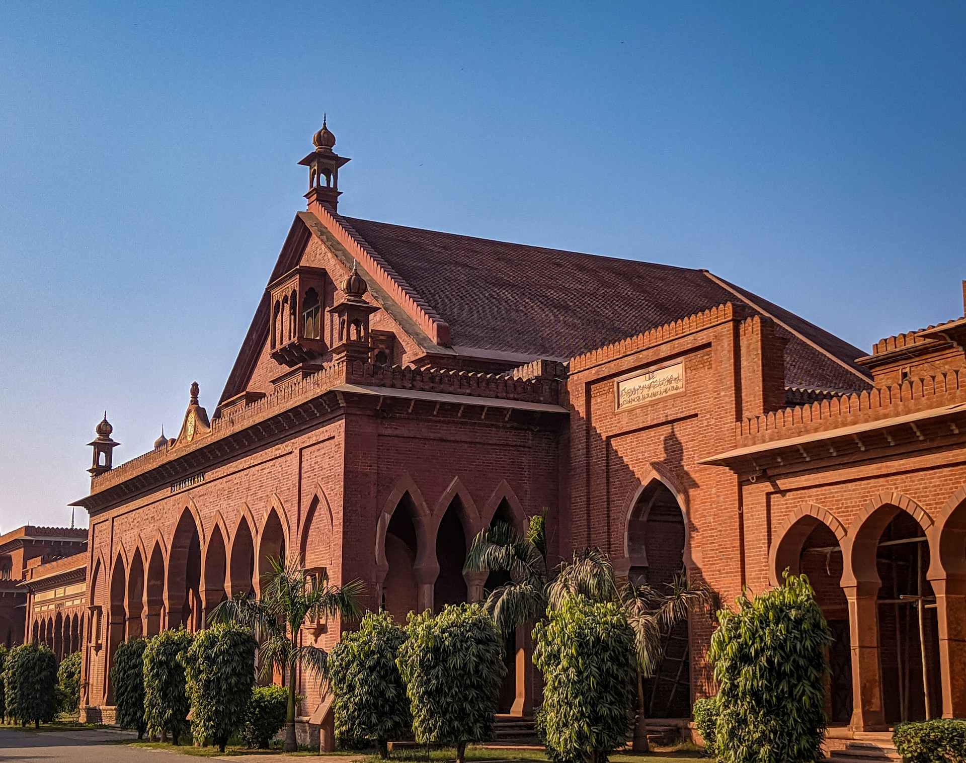 a large building with a clock tower on top of it