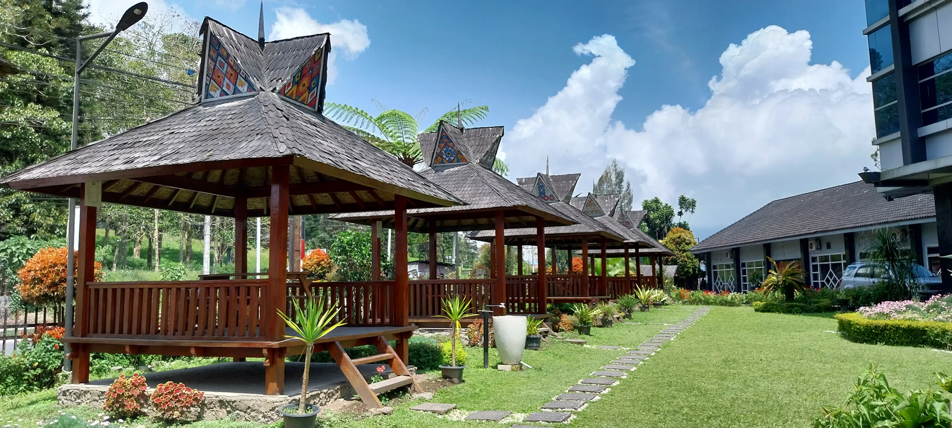 Hotel exterior and garden
