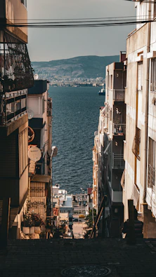 a view of a body of water from a building