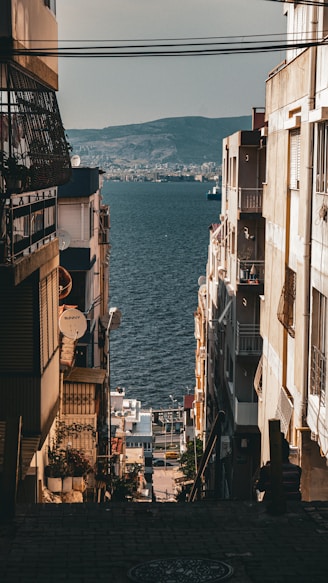 a view of a body of water from a building