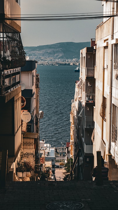 a view of a body of water from a building