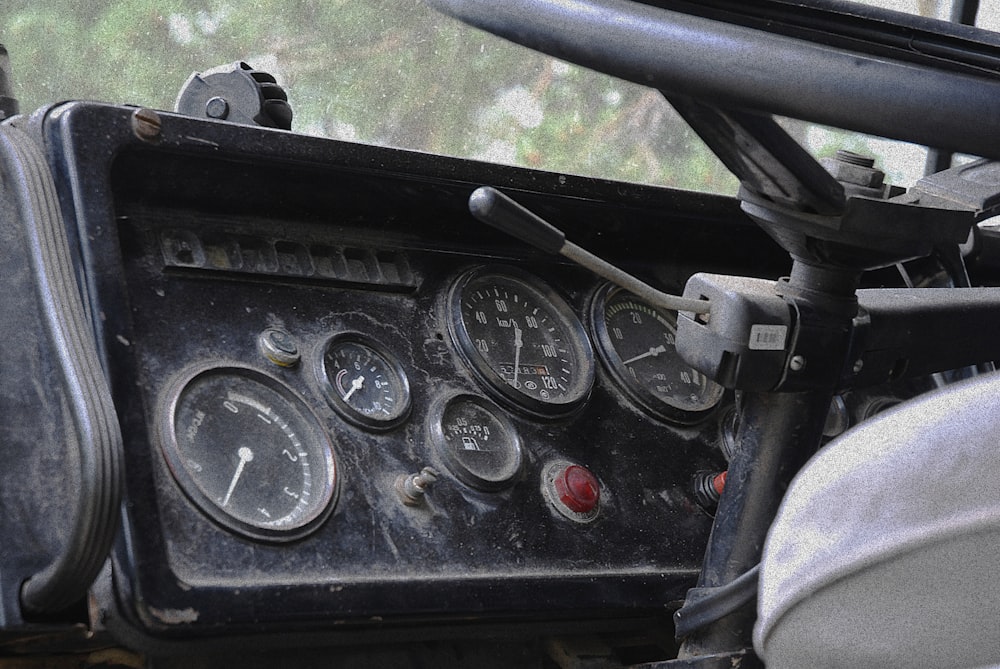 a close up of the dashboard of a vehicle