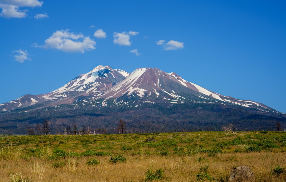 a mountain with snow on it in the distance