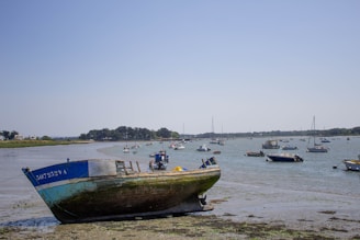 a group of boats floating on top of a body of water