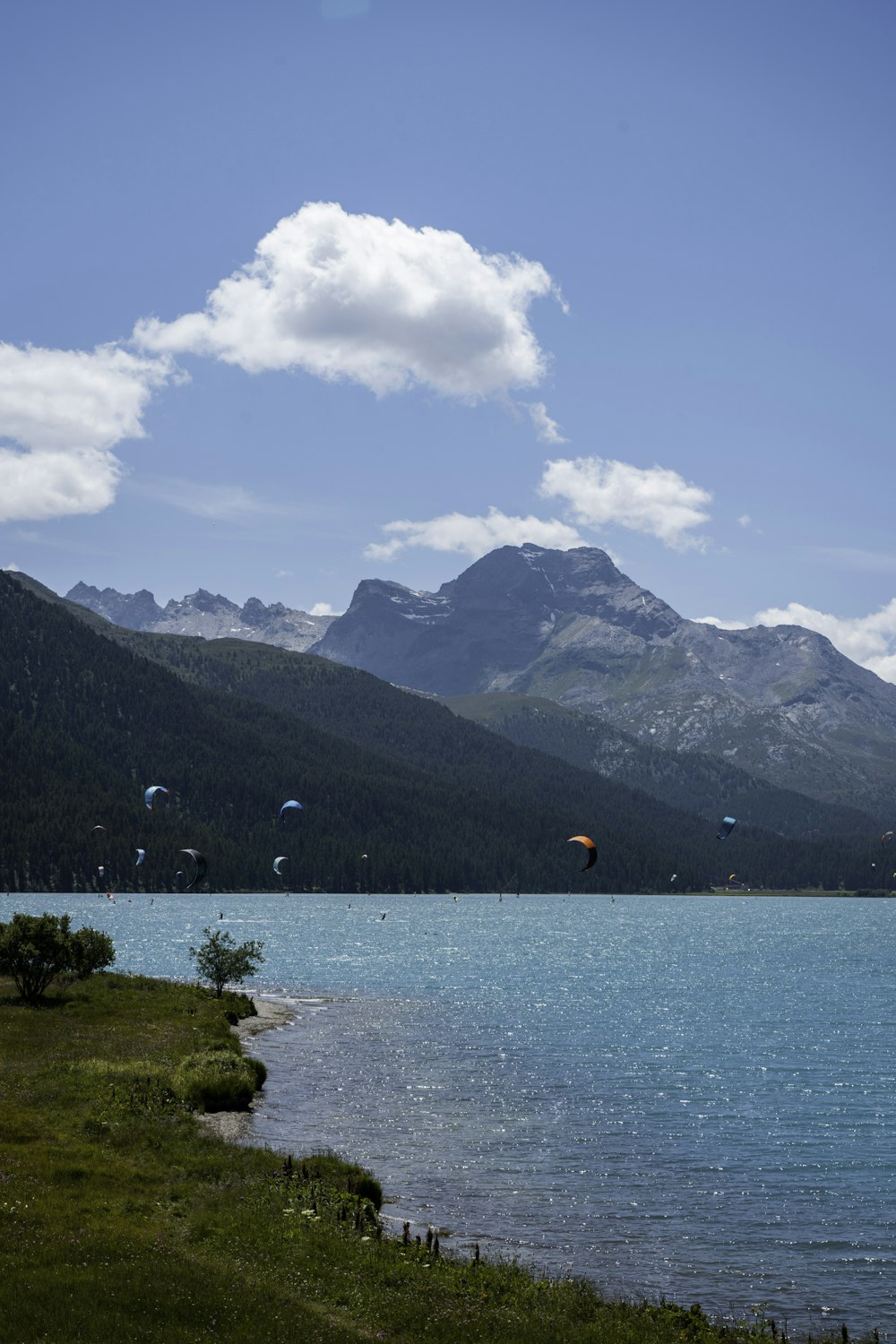 a large body of water surrounded by mountains