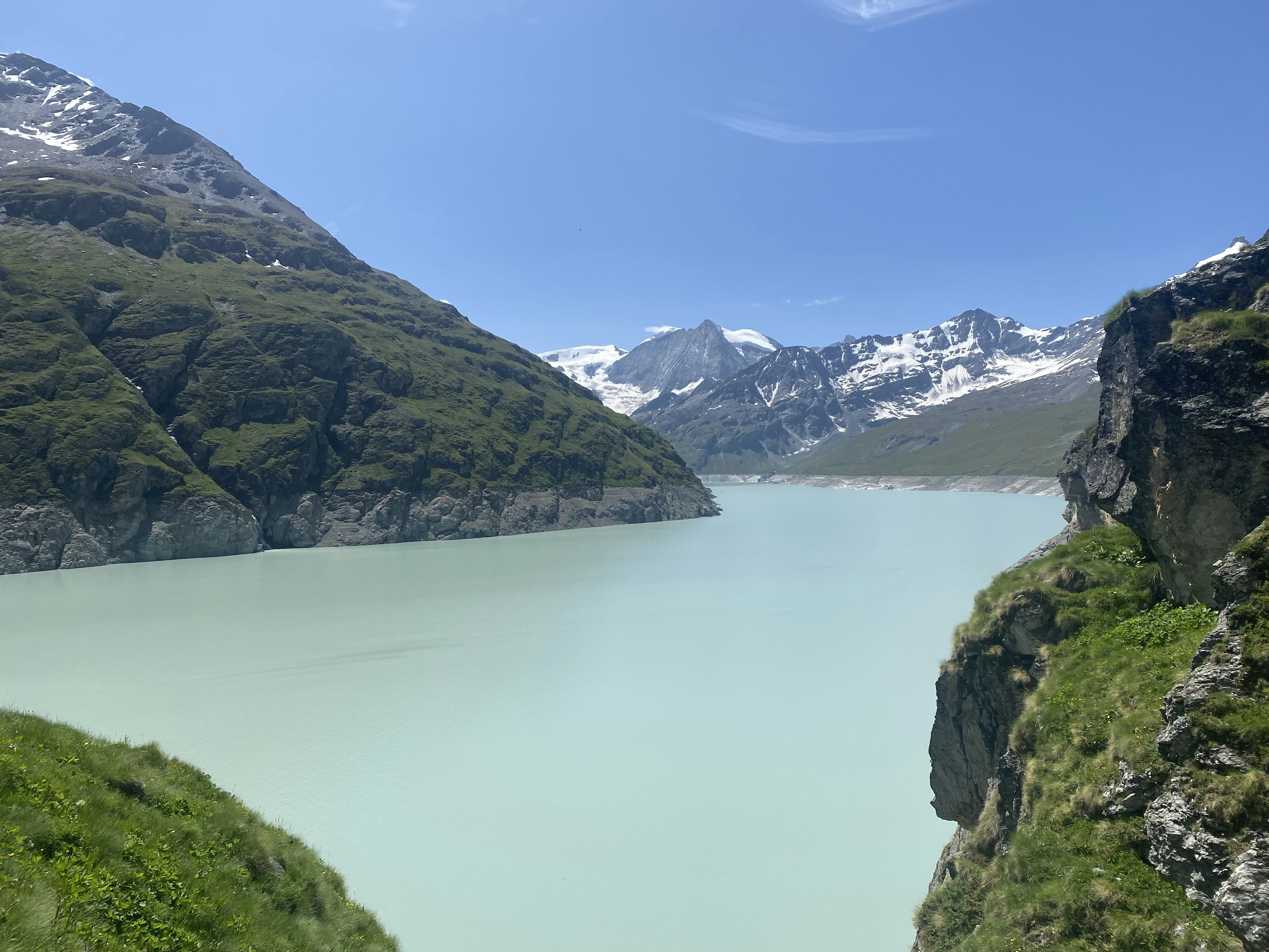 a large body of water surrounded by mountains
