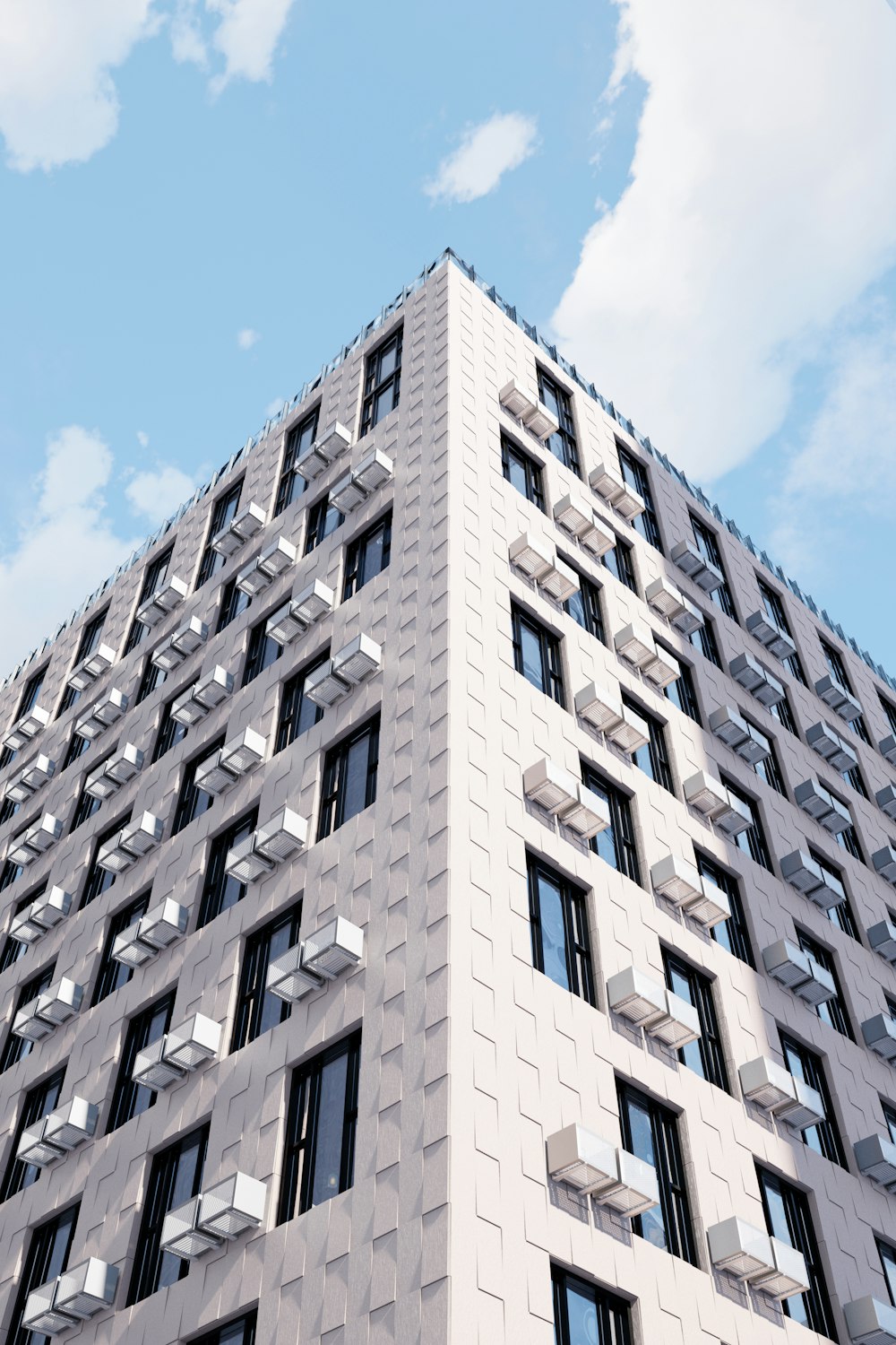 a very tall building with lots of windows