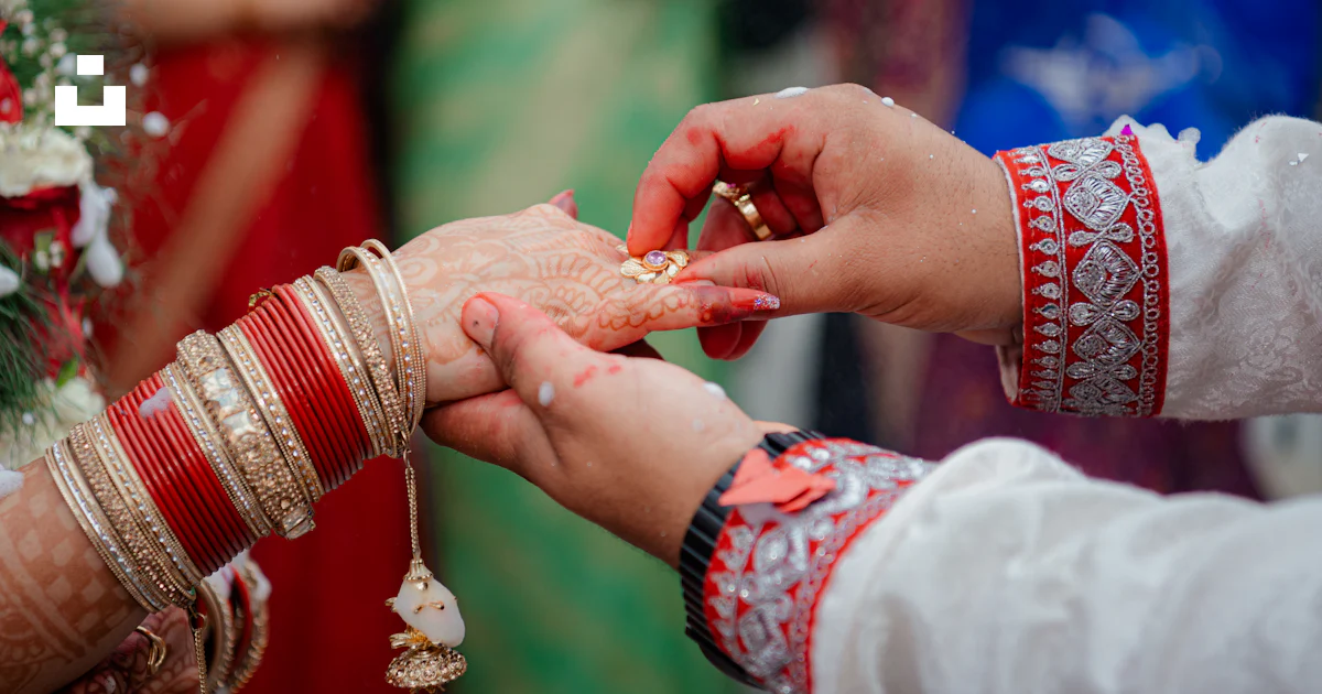 A couple getting married rings from each other photo – Free Punjab ...