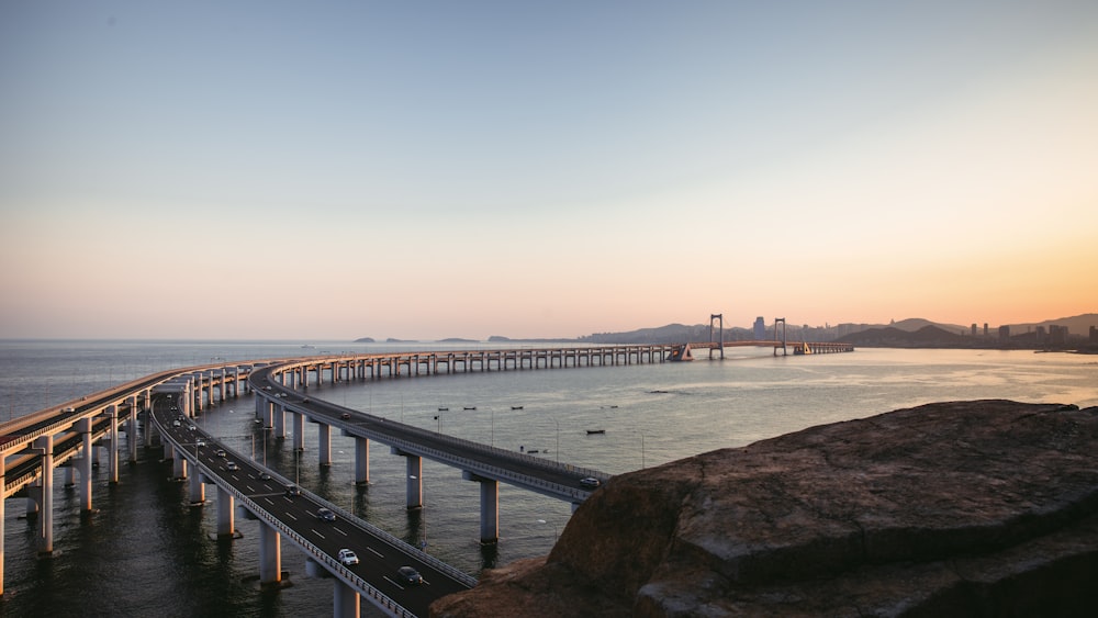 a large bridge over a large body of water