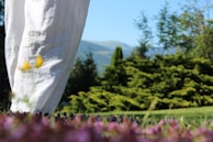 A serene outdoor scene with a person enjoying nature.