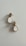 A pair of earrings with a modern design, showcasing a teardrop shape. They feature a combination of metallic and white-colored elements, with a unique texture.
