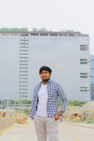 A person standing confidently at a crossroads.