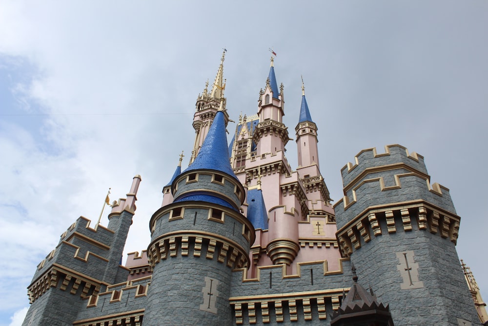 a large castle with a sky background