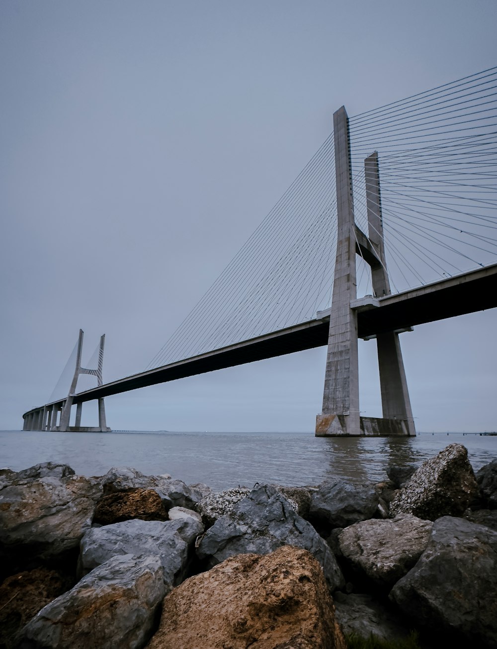 a large bridge spanning over a body of water