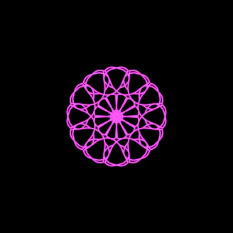 A close-up of a mystical sticker featuring a glowing mandala design on a white background