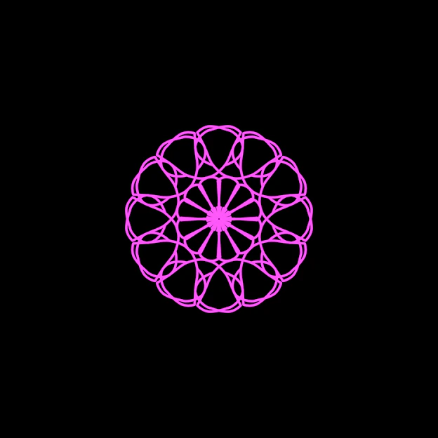 A close-up of a mystical sticker featuring a glowing mandala design on a white background