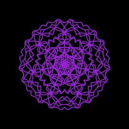 Elegant mandala pattern overlaying a deep purple and gold cosmic background.