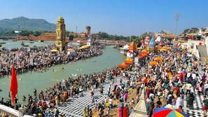 A vibrant crowd enjoying the festivities at Beriya Ghat.