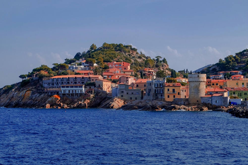 a small village on a small island in the middle of the ocean