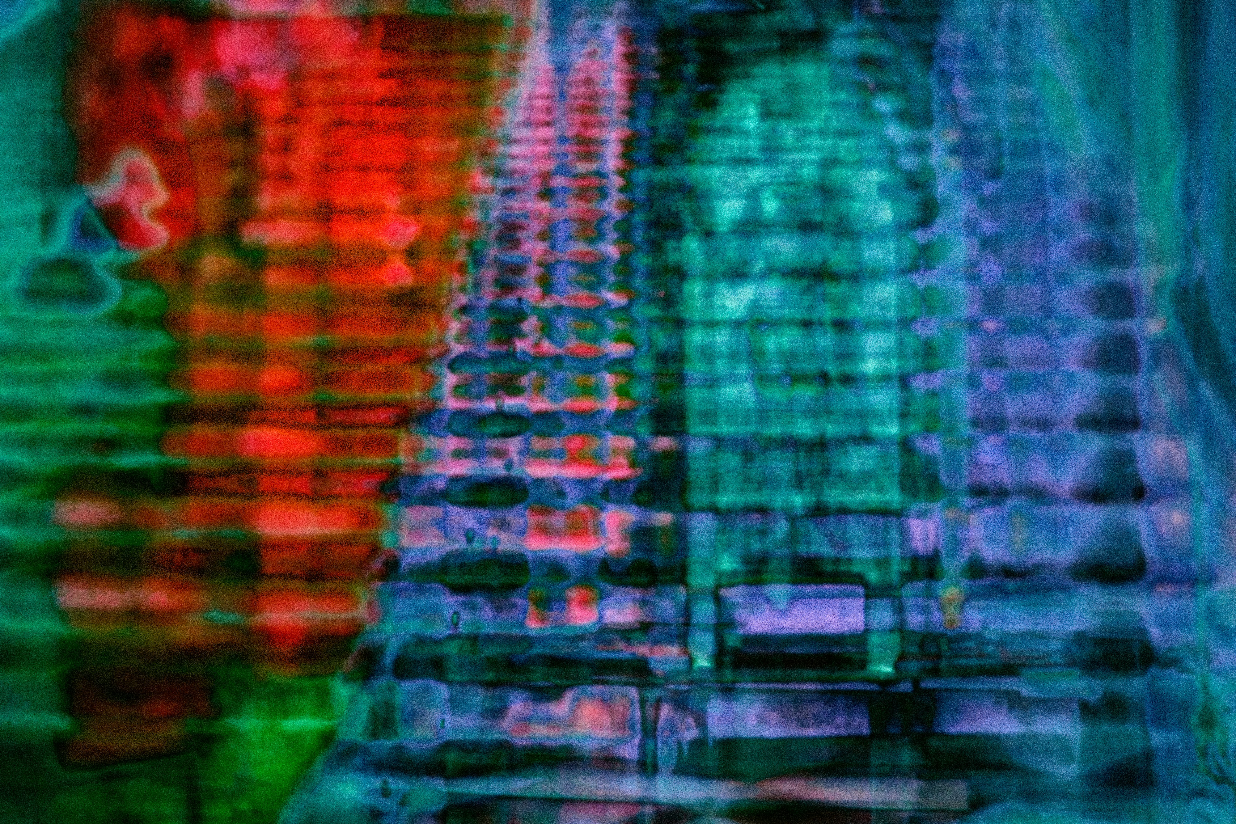 a multicolored image of a city street