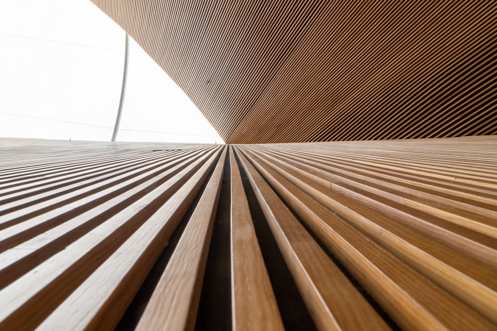 a close up view of a wooden structure