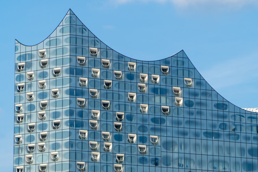 a very tall building with many windows on it