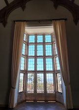 a large open window in a large room
