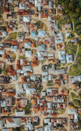 Aerial view of a Casablanca neighborhood with survey markers