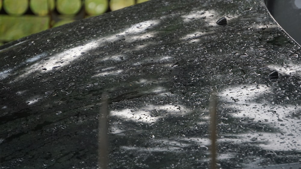 a close up of a skateboard on the ground