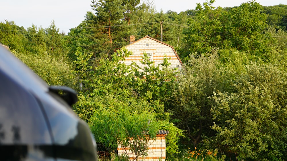 Una casa en medio de un bosque