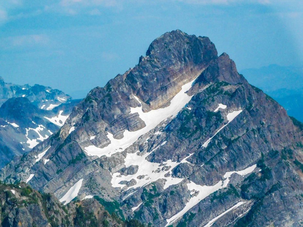 a mountain with snow on the top of it