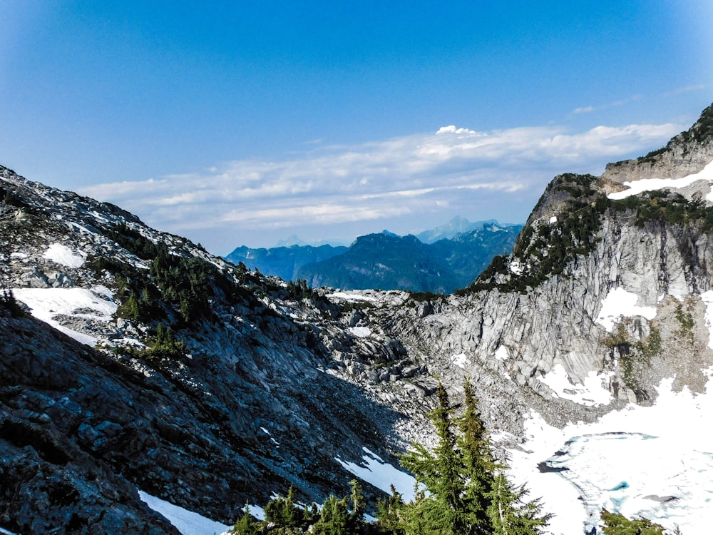 a view of a mountain range from a high point of view